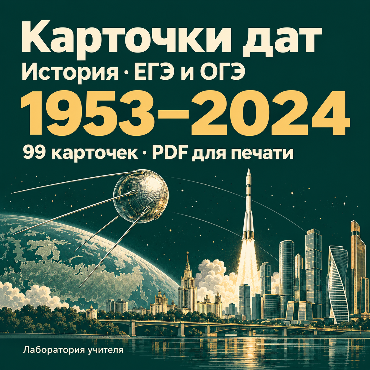 Карточки с датами по истории для ЕГЭ и ОГЭ — 1953–2024 гг.