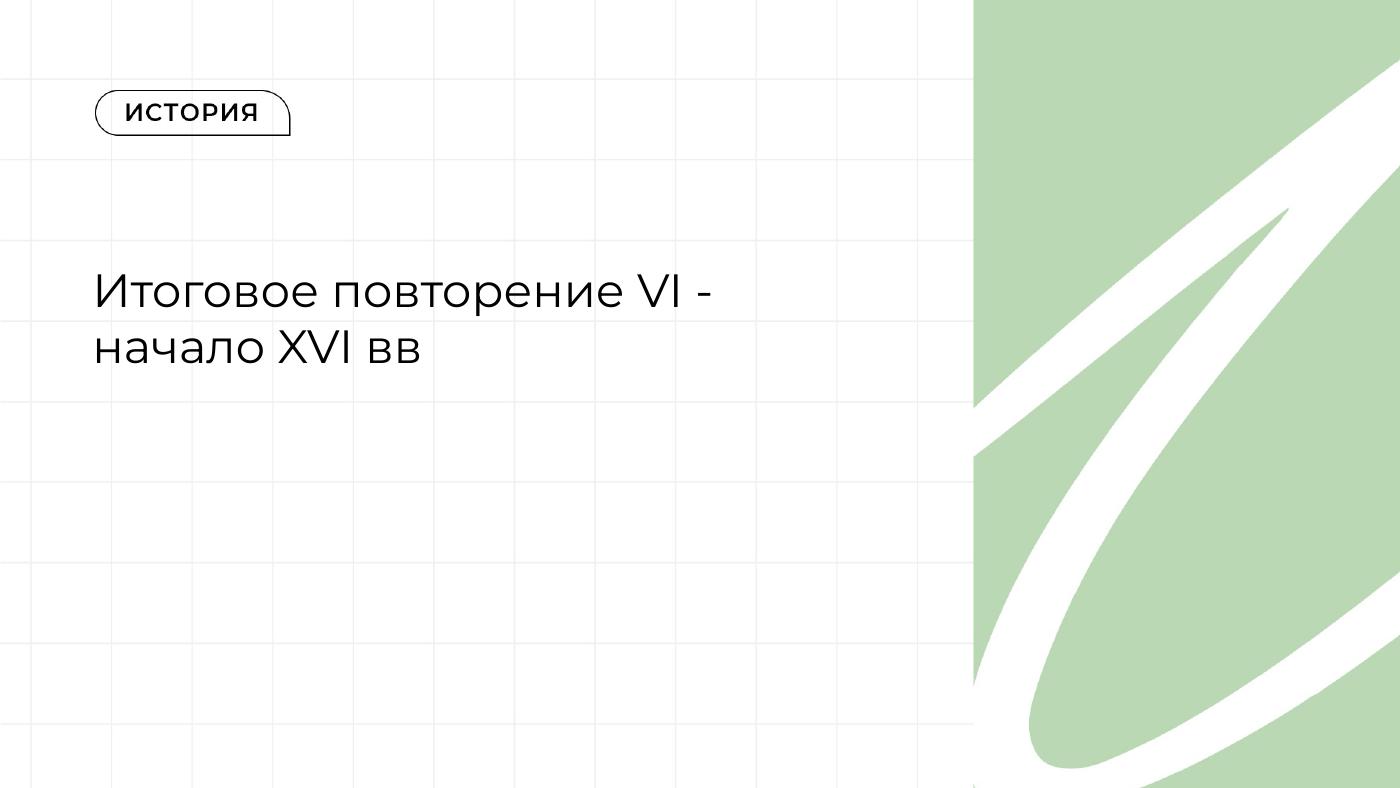 Итоговое повторение VI- начала XVI вв. — полный комплект
