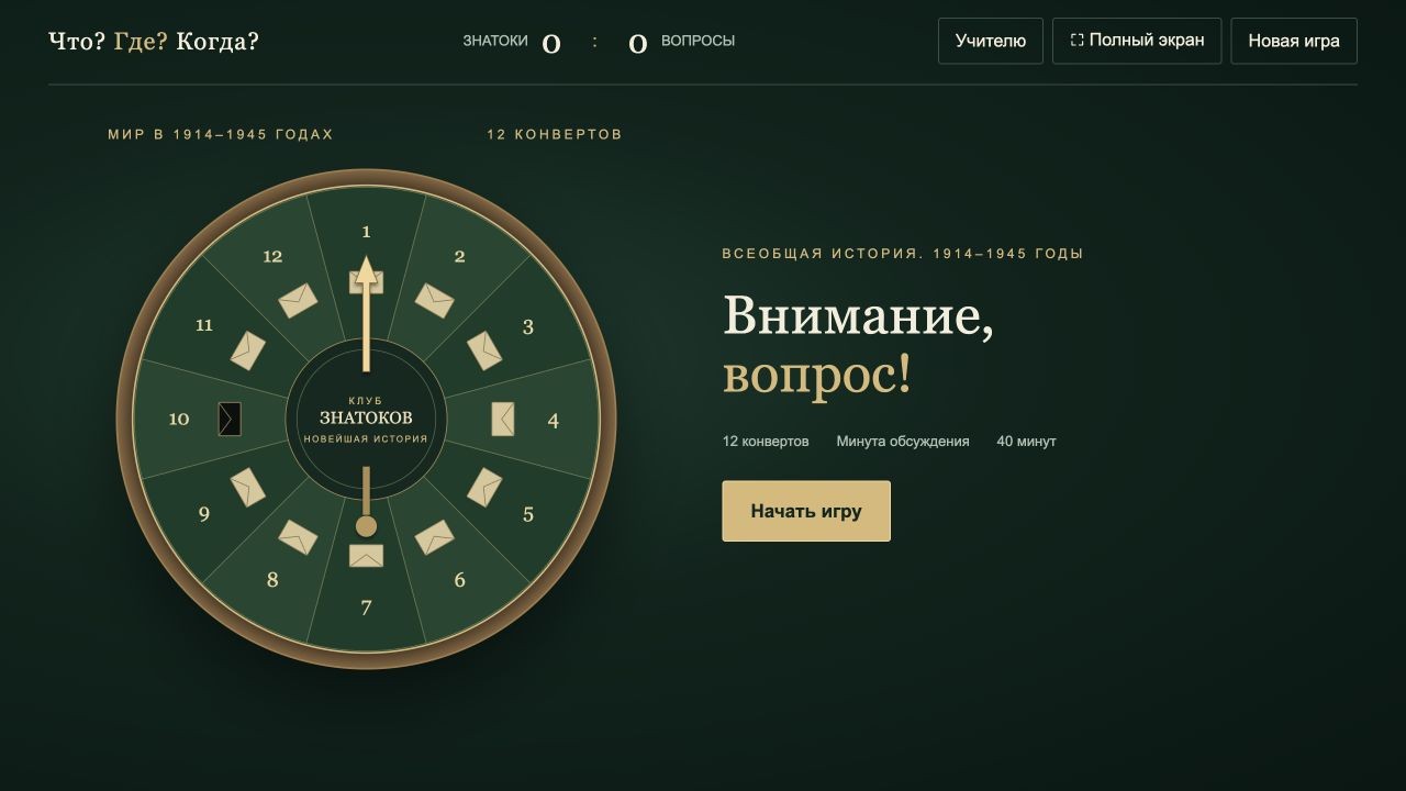 Всеобщая история. 1914 – 1945 гг. — что? где? когда?