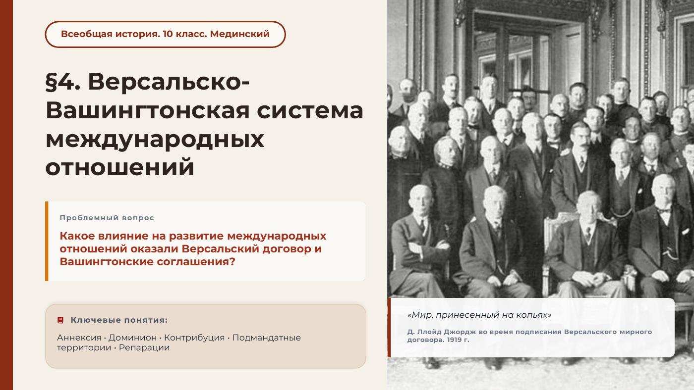 Версальско-Вашингтонская система международных отношений — полный комплект