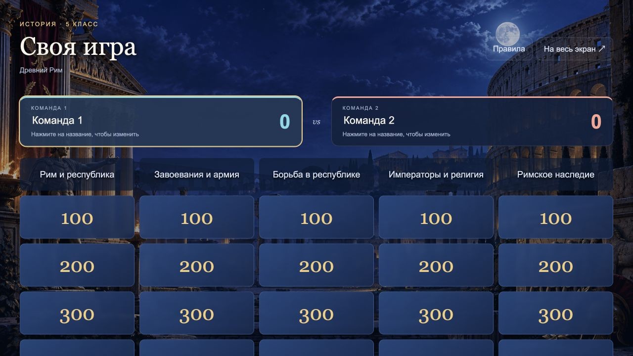 Древний Рим — своя игра