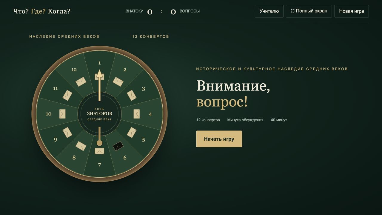 Историческое и культурное наследие Средних веков — что? где? когда?