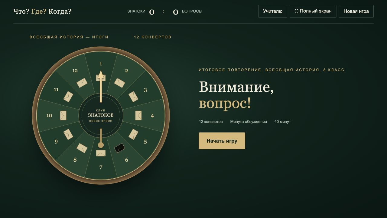 История Нового времени: XVIII — начало XIX века — что? где? когда?