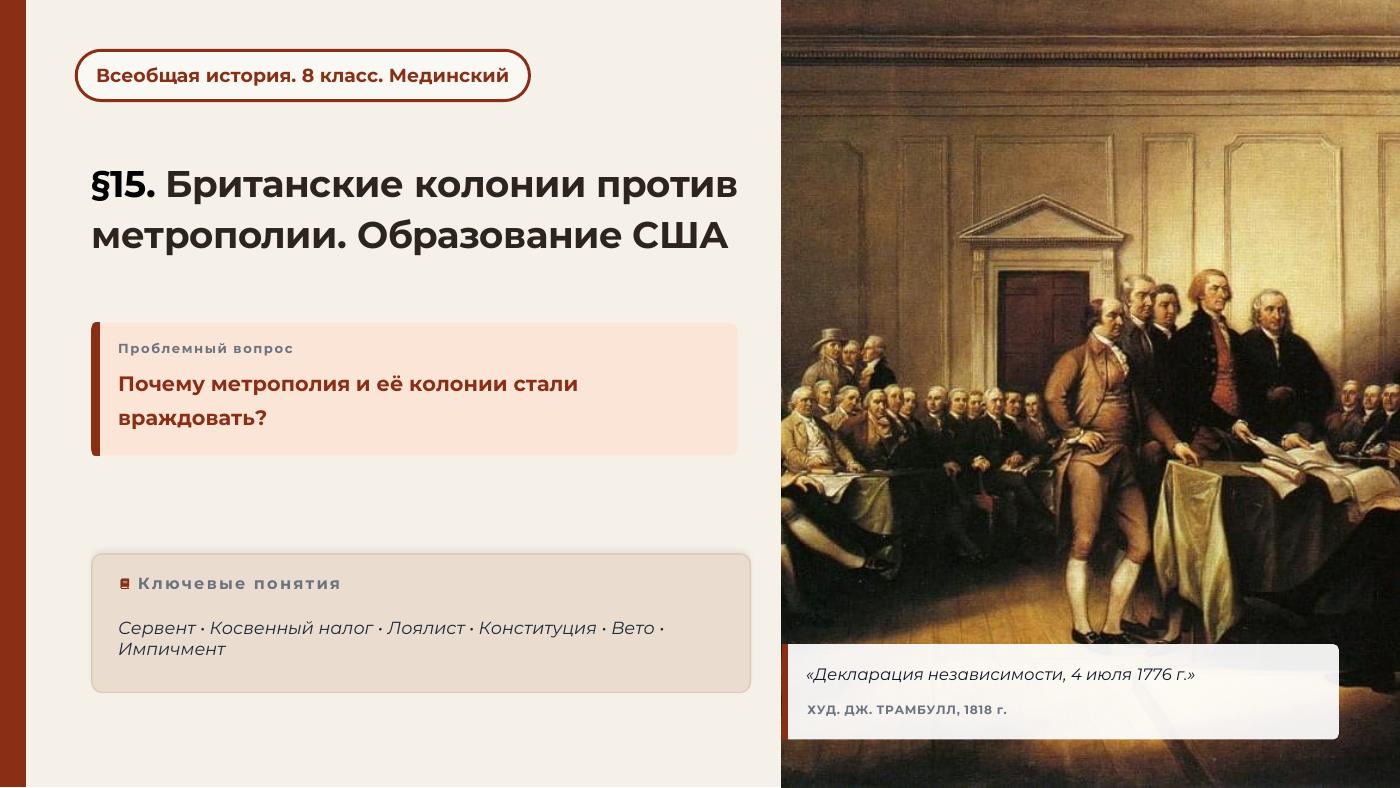 Британские колонии против метрополии. Образование США — полный комплект