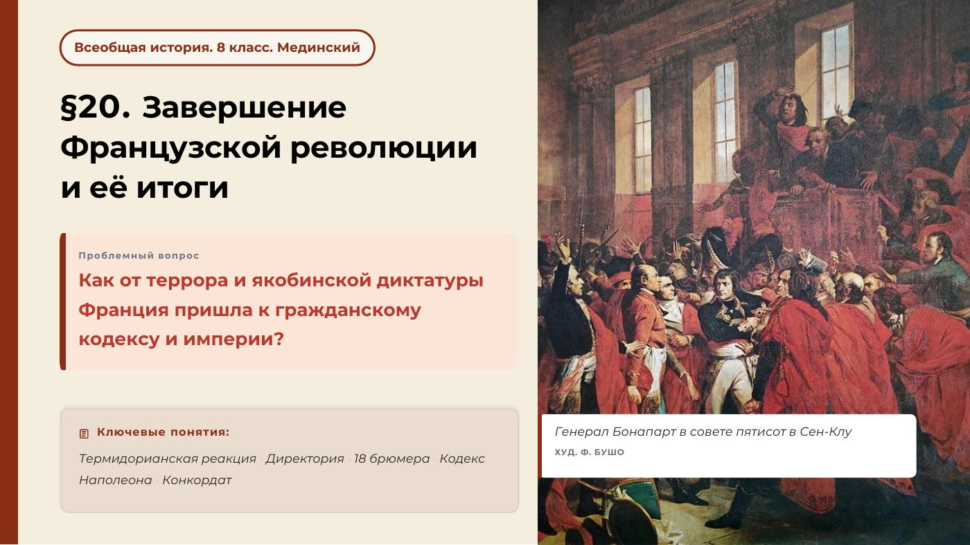 Завершение Французской революции и её итоги — полный комплект