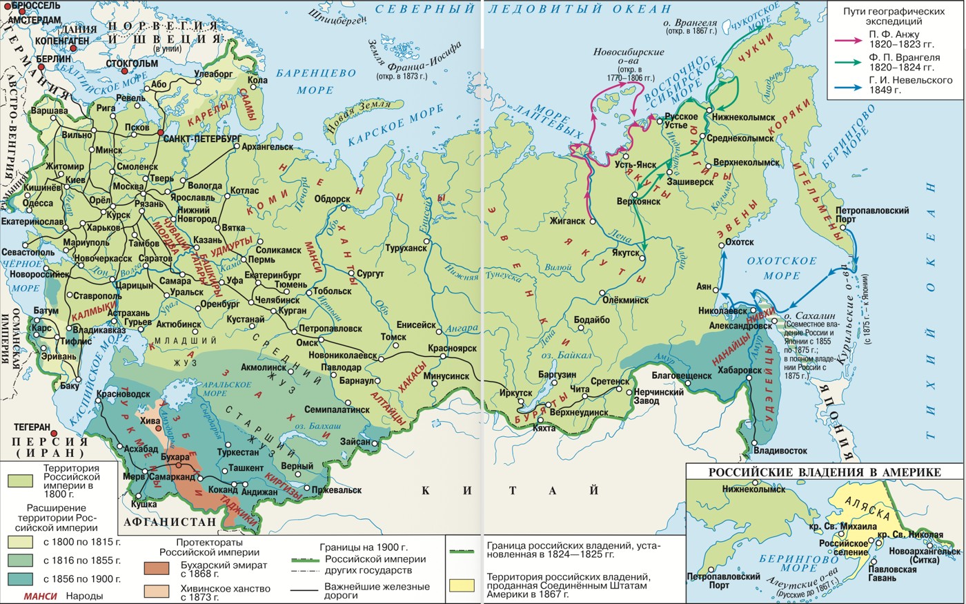 История России. 9 класс — карты