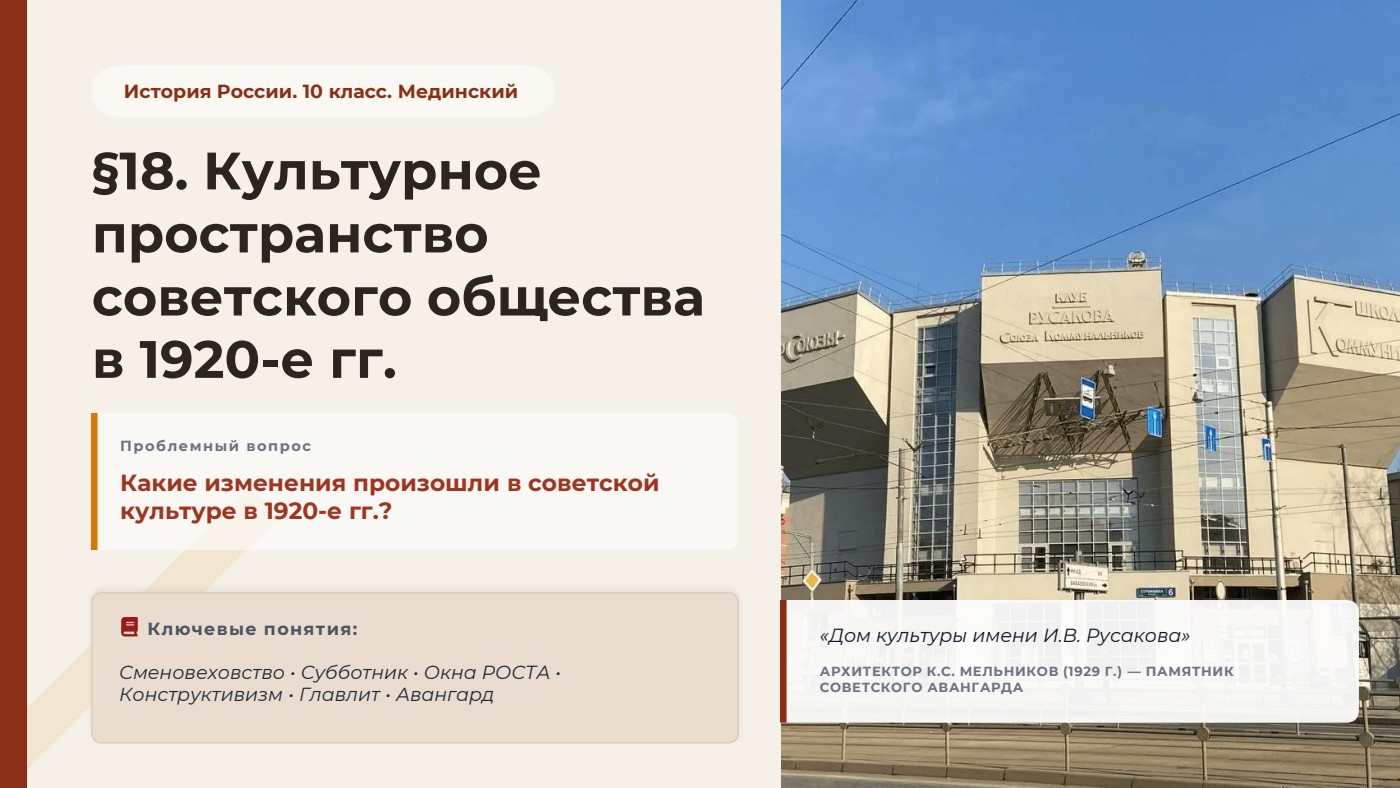 Культурное пространство советского общества в 1920-е гг. — полный комплект