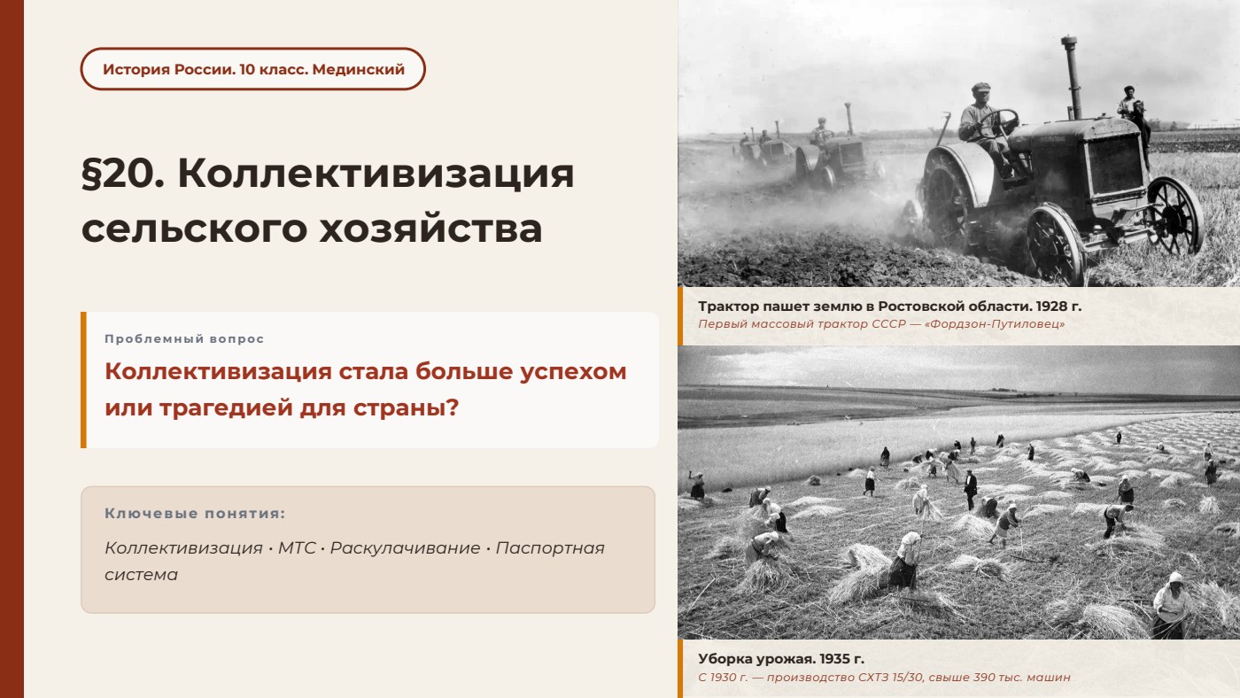 Коллективизация сельского хозяйства — полный комплект