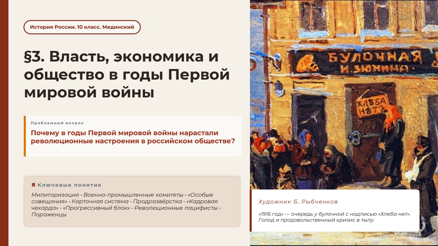Власть, экономика и общество в годы Первой мировой войны — полный комплект