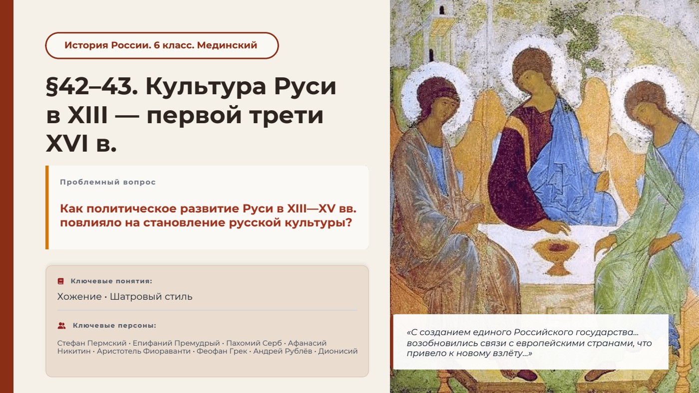 Культура Руси в XIII — первой трети XVI в. — полный комплект