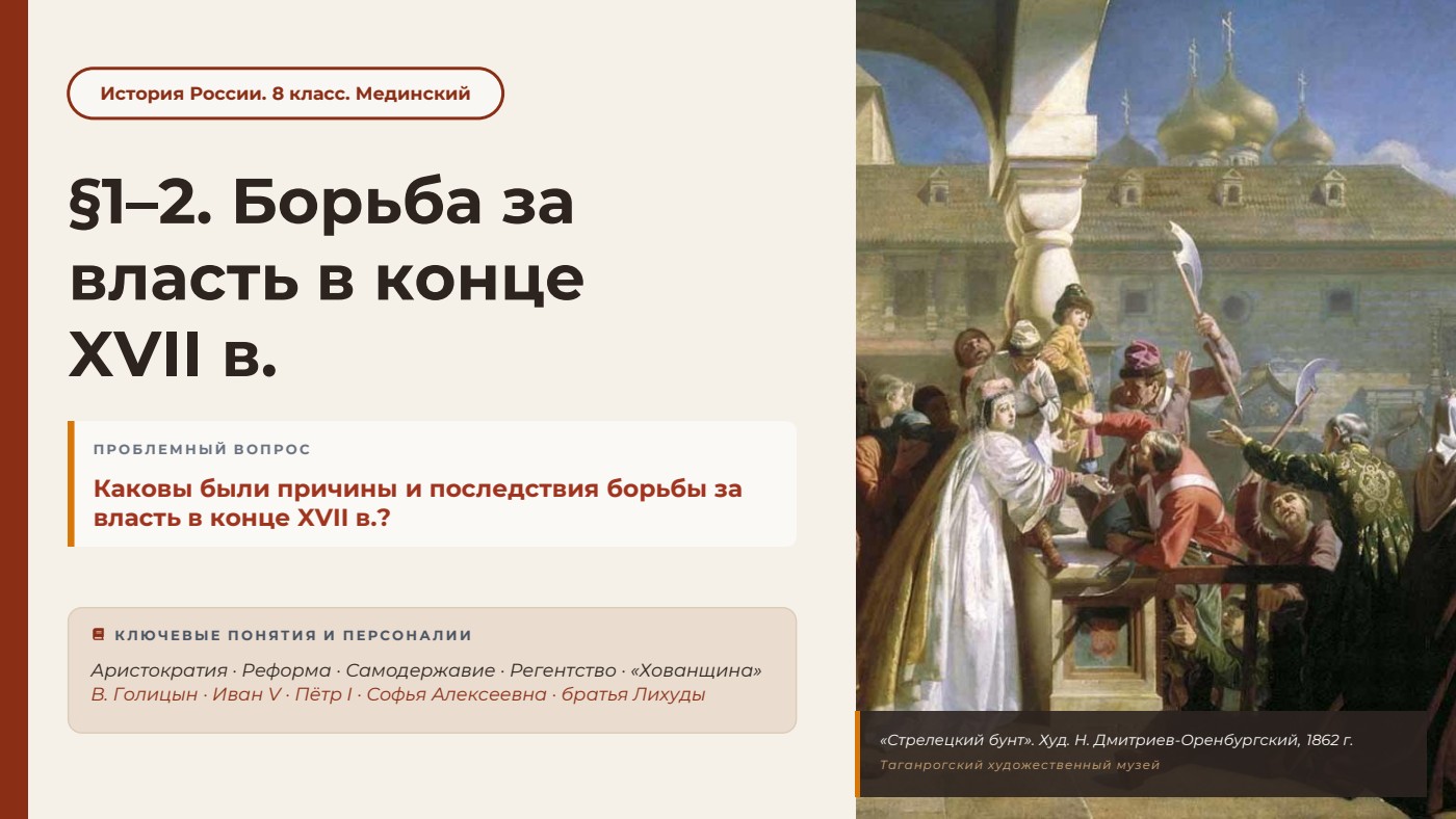 Борьба за власть в конце XVII в. — полный комплект