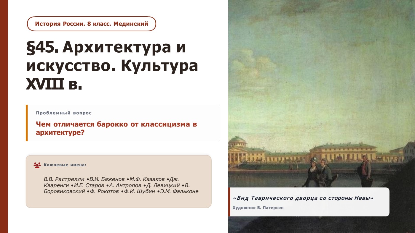 Архитектура и искусство. Культура XVIII в. — полный комплект