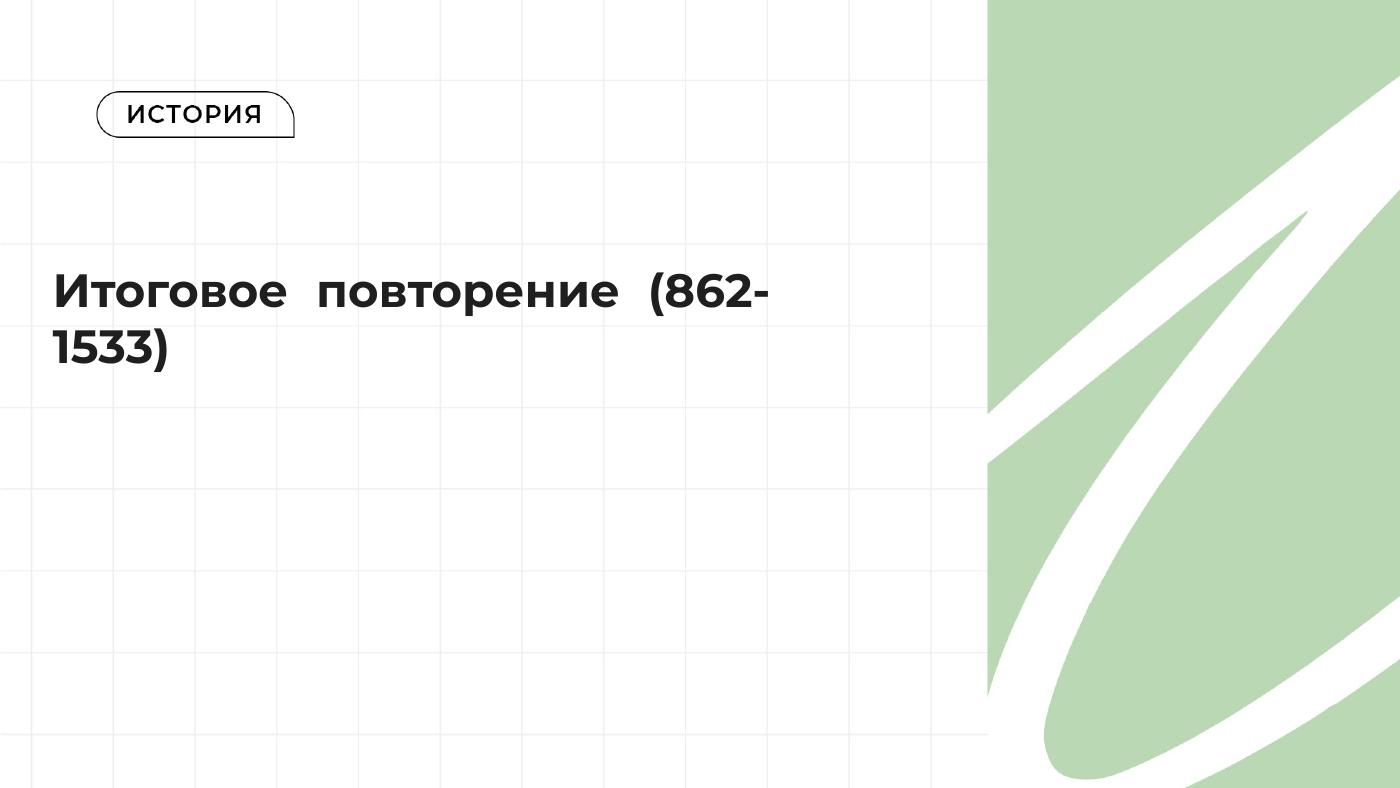 Итоговое повторение VI- начала XVI вв. — полный комплект