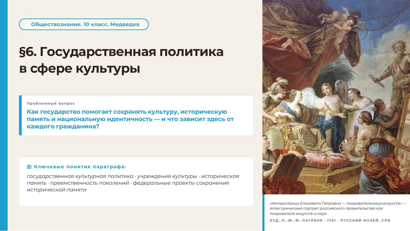Государственная политика в сфере культуры — полный комплект